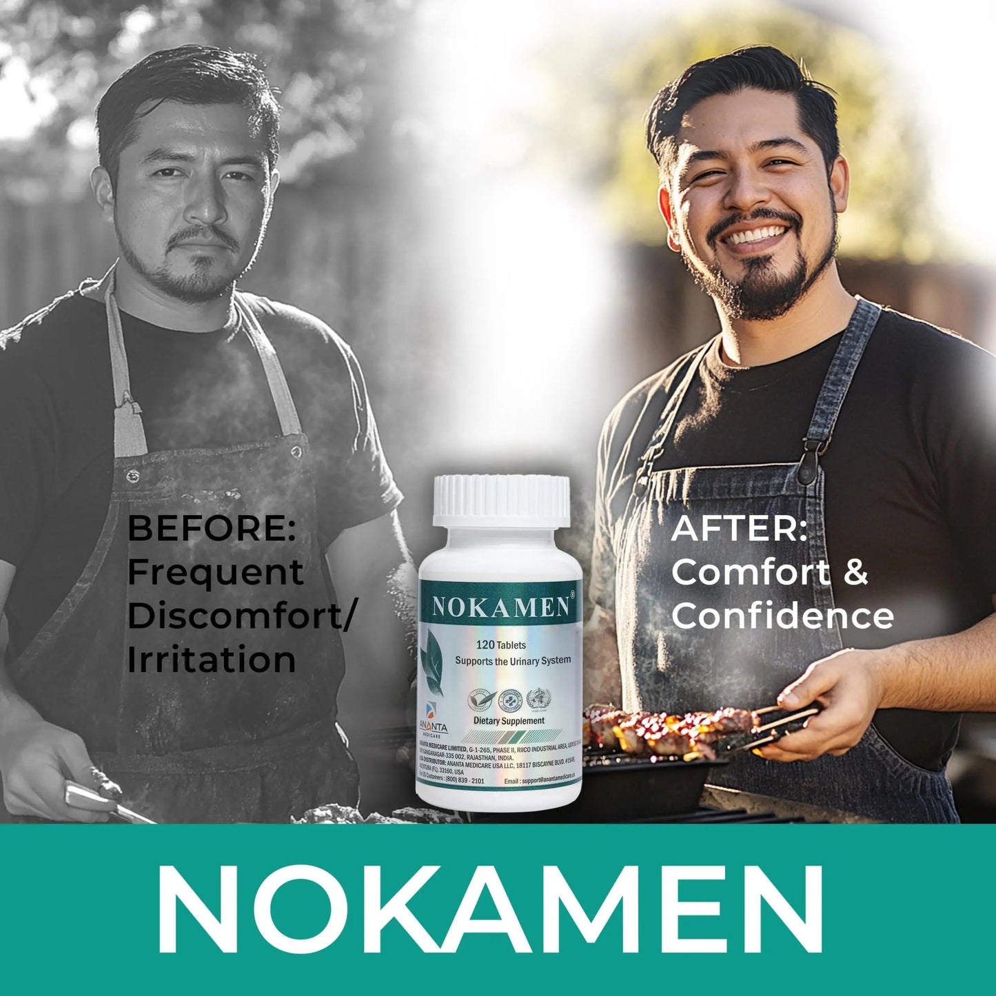 Ananta Medicare USA NOKAMEN – Kidney & Urinary Tract Support Herbal Formula, 120 Tabs - dailyvitalstore