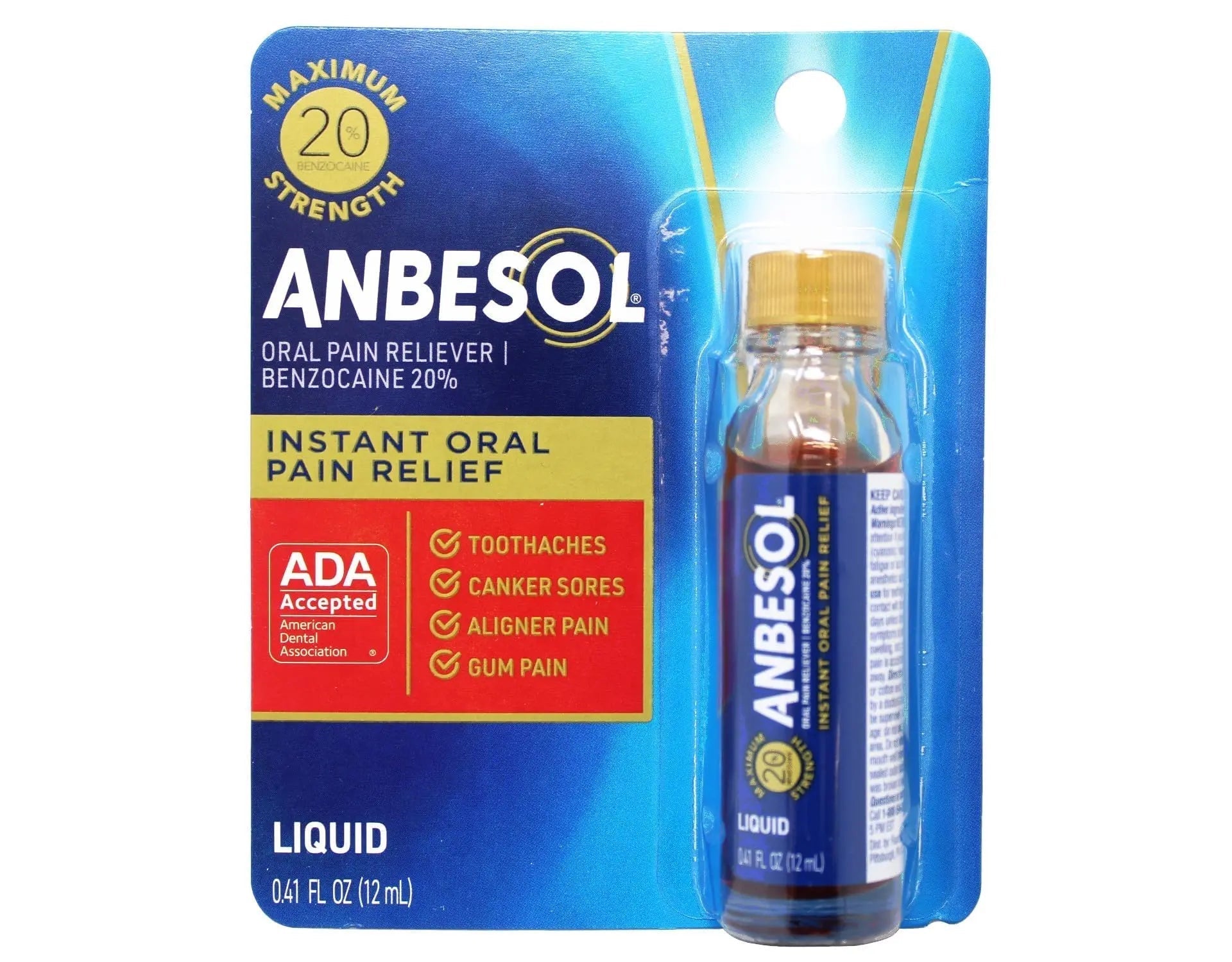 Anbesol Maximum Strength Liquid, 0.41 Fluid Ounce (Pack of 3) - dailyvitalstore