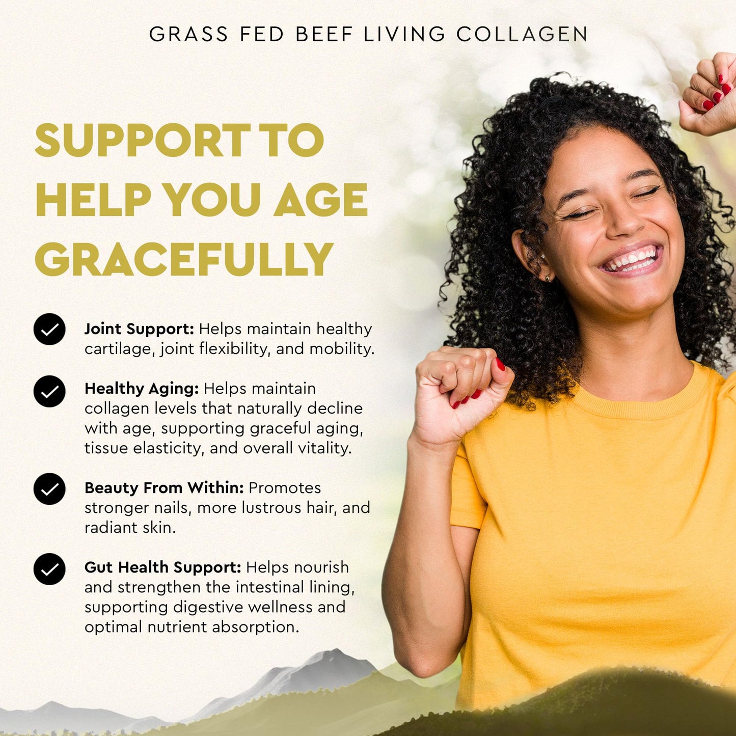 Ancestral Supplements Grass Fed Beef Living Collagen Nutritional Powder Supplement, 3000mg, Promotes Healthier, Younger Looking Skin, Hair - dailyvitalstore