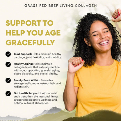 Ancestral Supplements Grass Fed Beef Living Collagen Nutritional Powder Supplement, 3000mg, Promotes Healthier, Younger Looking Skin, Hair - dailyvitalstore