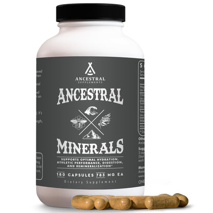 Ancestral Supplements Minerals & Electrolytes with Magnesium, Potassium, Sodium, Supports Optimal Hydration, Immune Health, Athletic Performance, - dailyvitalstore