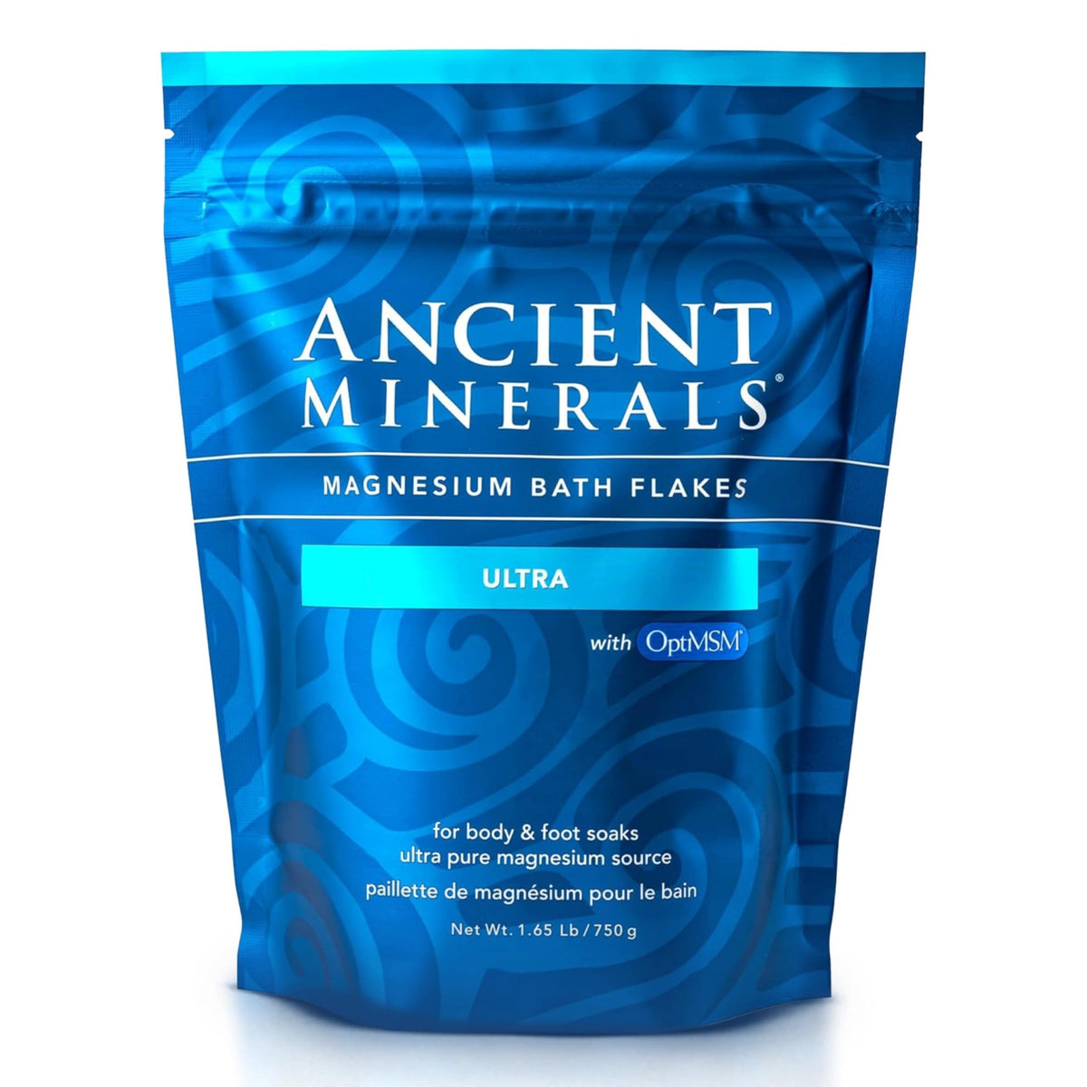 Ancient Minerals Magnesium Bath Flakes Ultra with OptiMSM – Pure Zechstein Magnesium Chloride and Organic Sulfur Bath Salts, - dailyvitalstore