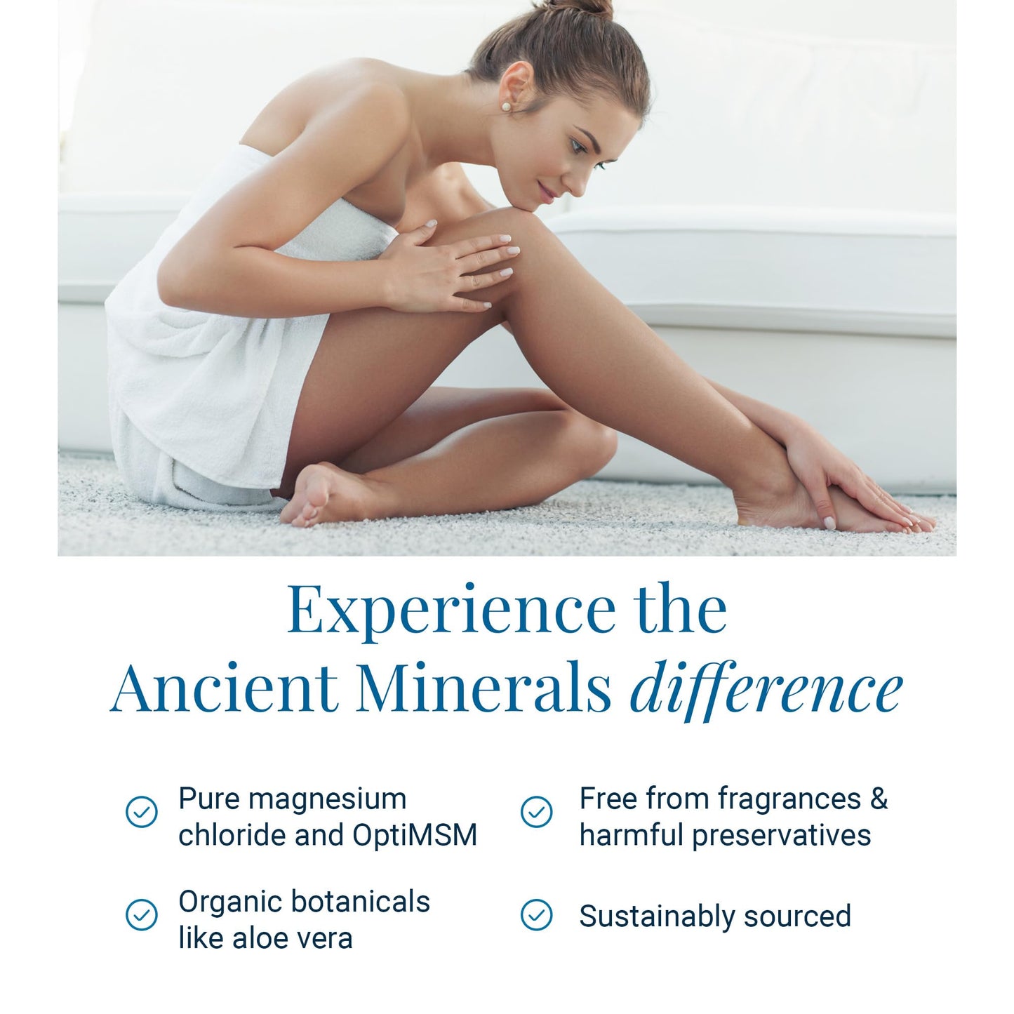 Ancient Minerals Magnesium Gel Ultra with OptiMSM and Aloe Vera - Topical Magnesium Gel Formula with MSM Best Used for Massage and Topical Application (8oz) - dailyvitalstore