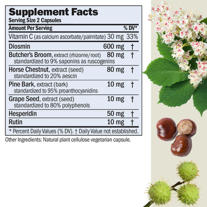 ANDREW LESSMAN Circulation, Vein Support for Healthy Legs 180 Capsules - High Bioactivity Diosmin, Butcher's Broom, Visibly Reduces Swelling and Discomfort in Feet, Ankles, Calves, Legs - dailyvitalstore