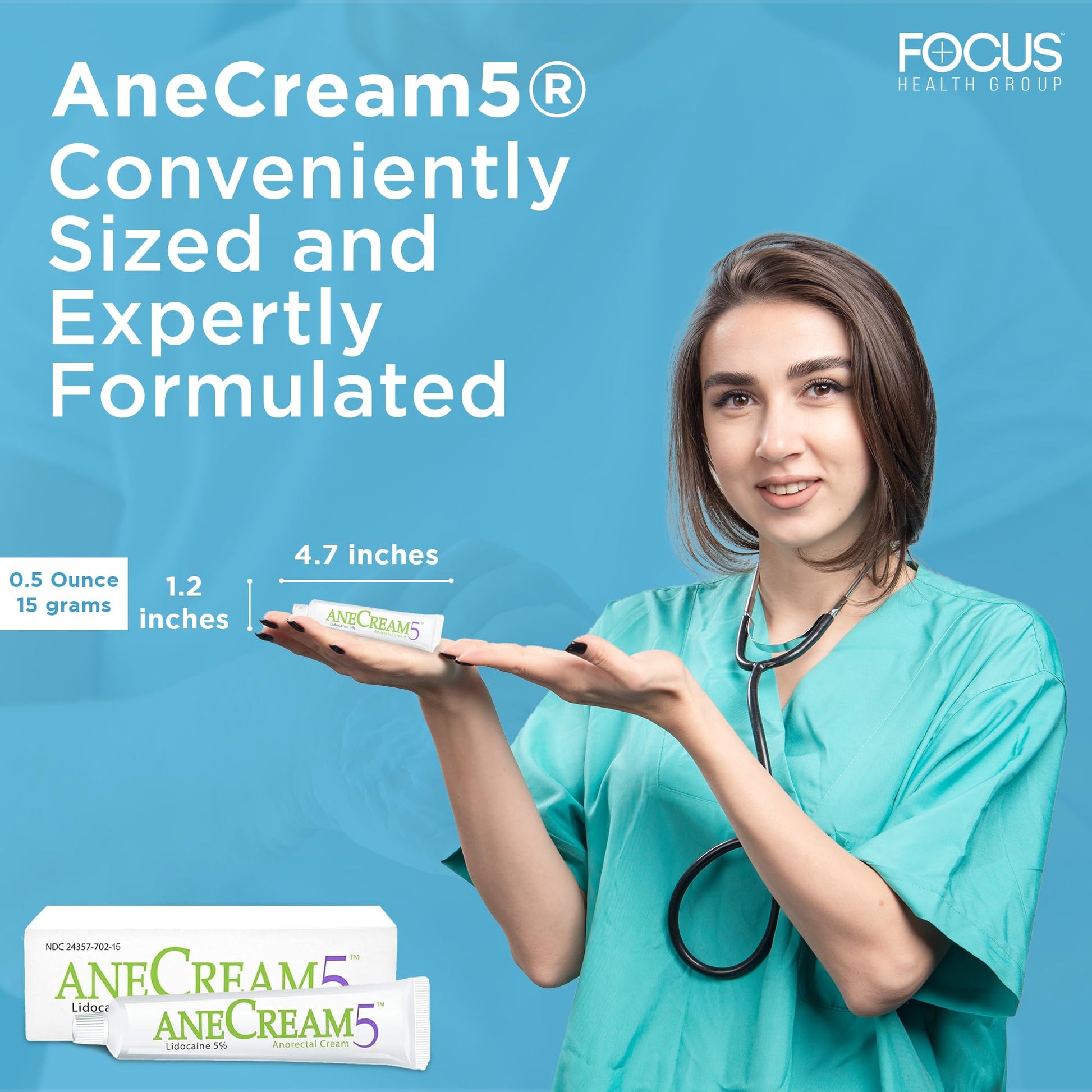 AneCream5-5% Lidocaine Numbing Cream - Maximum OTC Strength, Medical Grade Numbing Cream, Topical Anesthetic Lidocaine for Local & Anorectal Uses, Hemorrhoid Cream (0.5 oz/15 g) - dailyvitalstore