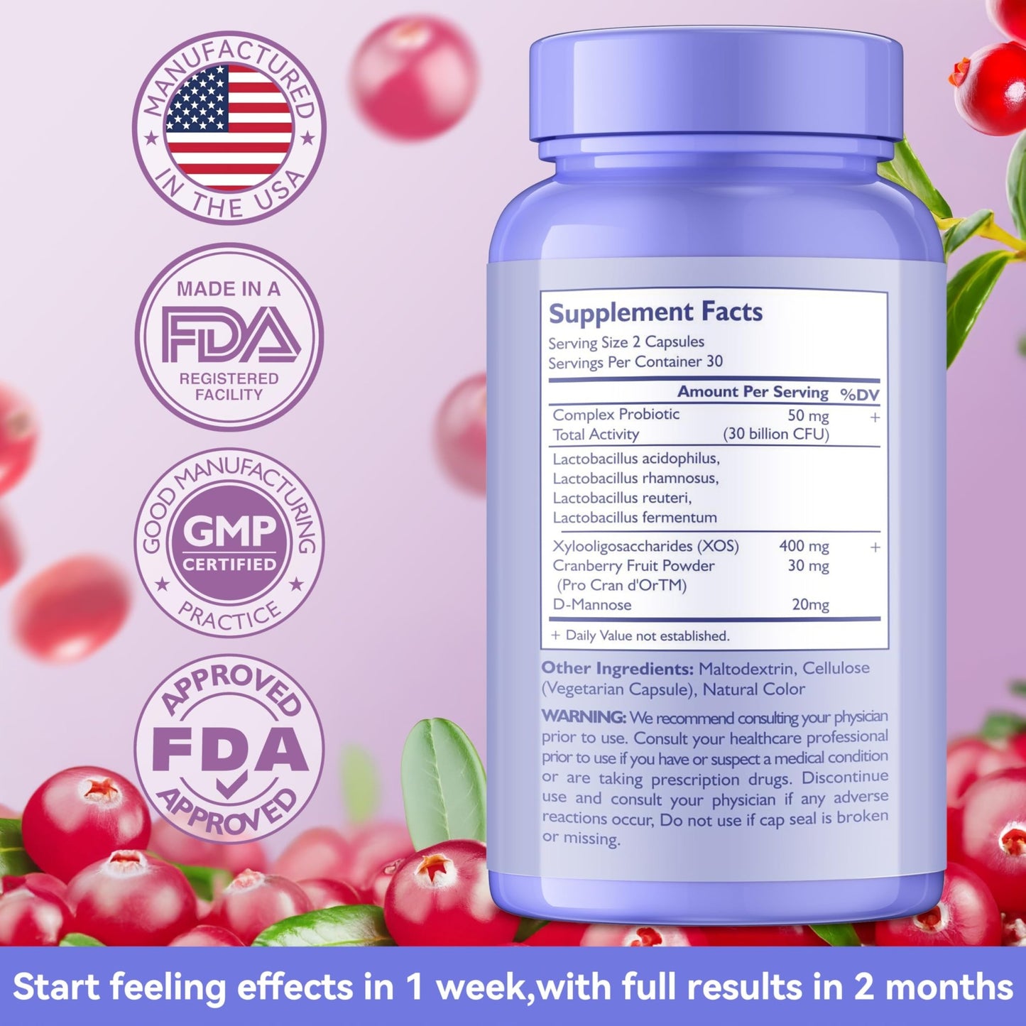 AnFamer Vaginal Probiotics for Women Female,Promotes Ph Balance,Healthy Vaginal Odor & Flora,Urinary Tract Health with Prebiotics & Lactobacillus Probiotic - dailyvitalstore