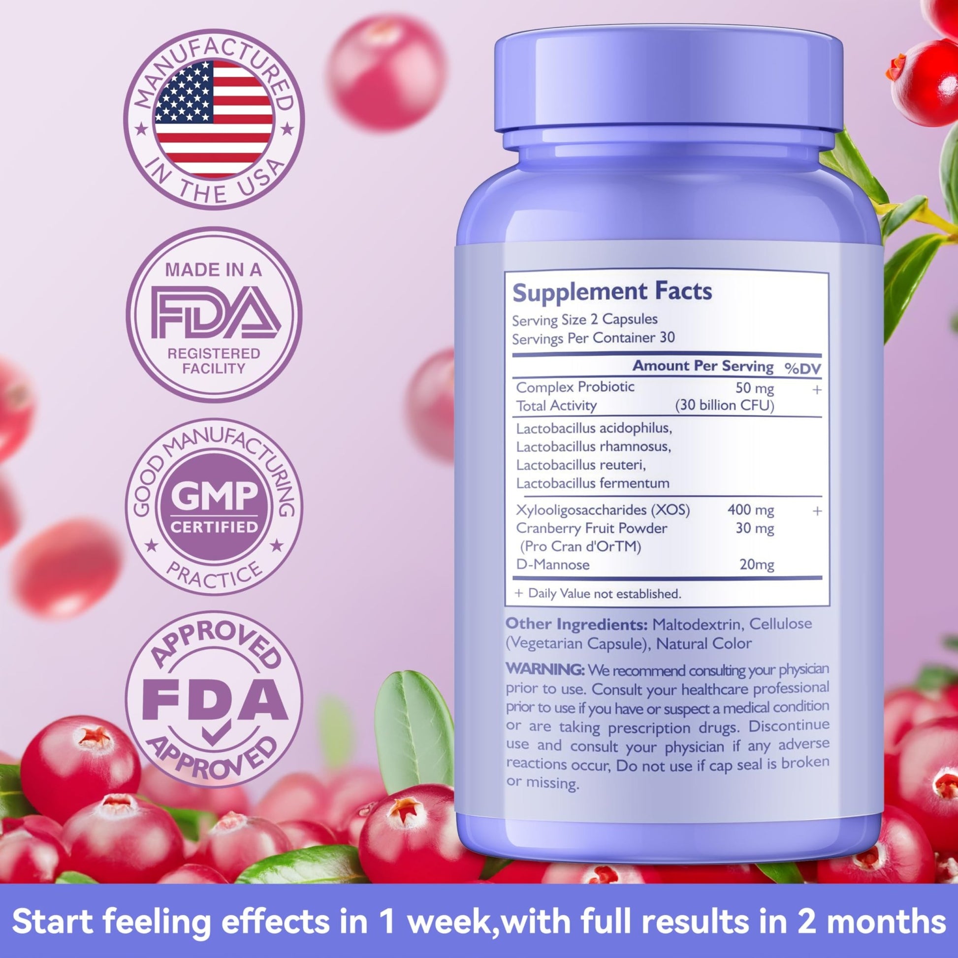 AnFamer Vaginal Probiotics for Women Female,Promotes Ph Balance,Healthy Vaginal Odor & Flora,Urinary Tract Health with Prebiotics & Lactobacillus Probiotic - dailyvitalstore