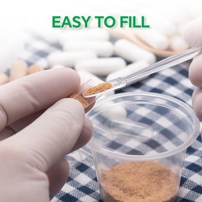 Angtai JN Capsules Size 000 Vegan Empty Plant Based Clear (100 Count) Gluten Free, Non-GMO, Halal Certified Pill Caps Filling Kit with 2 Spoons for Vegetarian DIY Your Own Supplements - dailyvitalstore