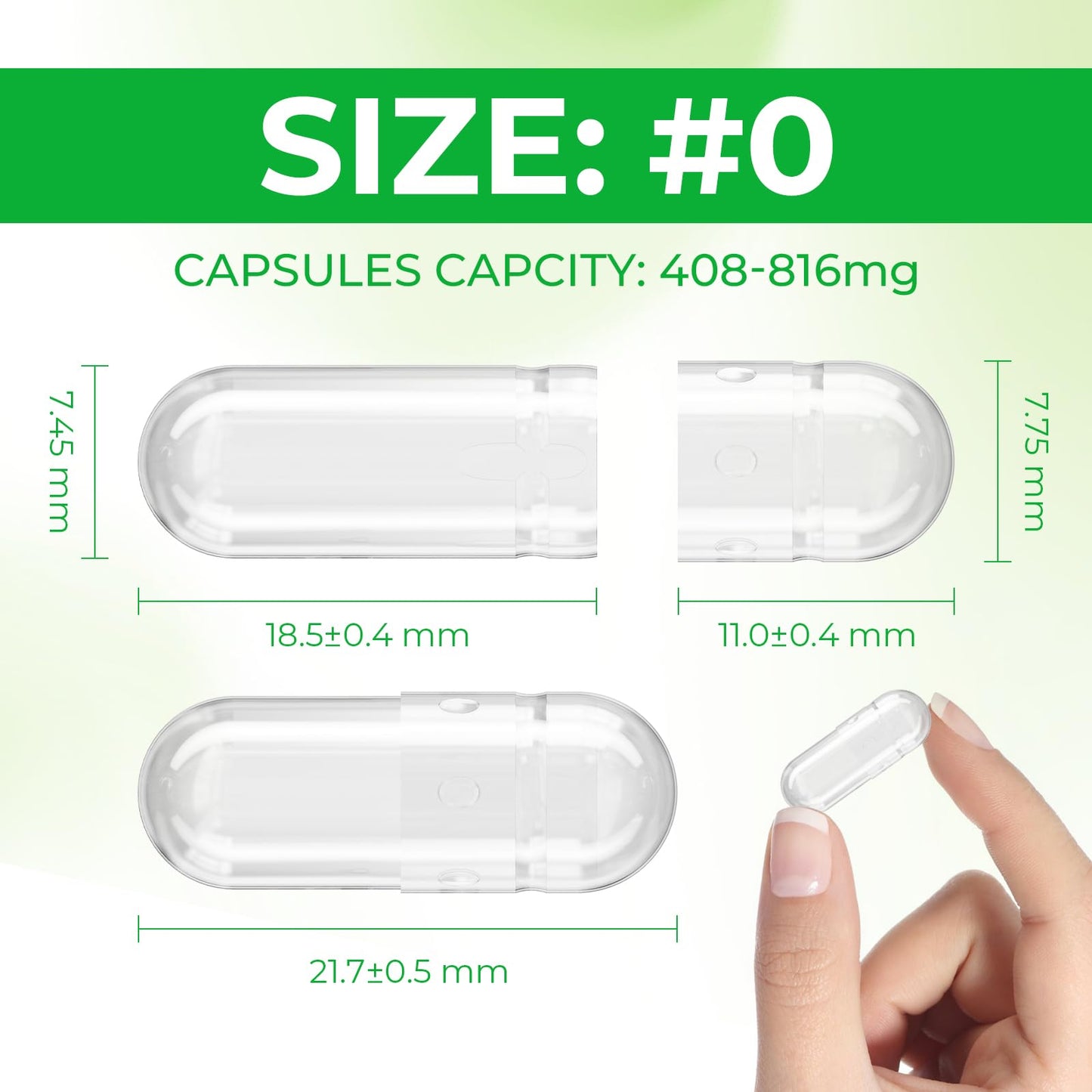 Angtai JN Size 0 Capsules Empty Vegan Plant Based Clear (100 Count) Gluten Free, Non-GMO, Halal Certified Pill Caps Filling Kit with 2 Spoons for Vegetarian DIY Your Own Supplements - dailyvitalstore