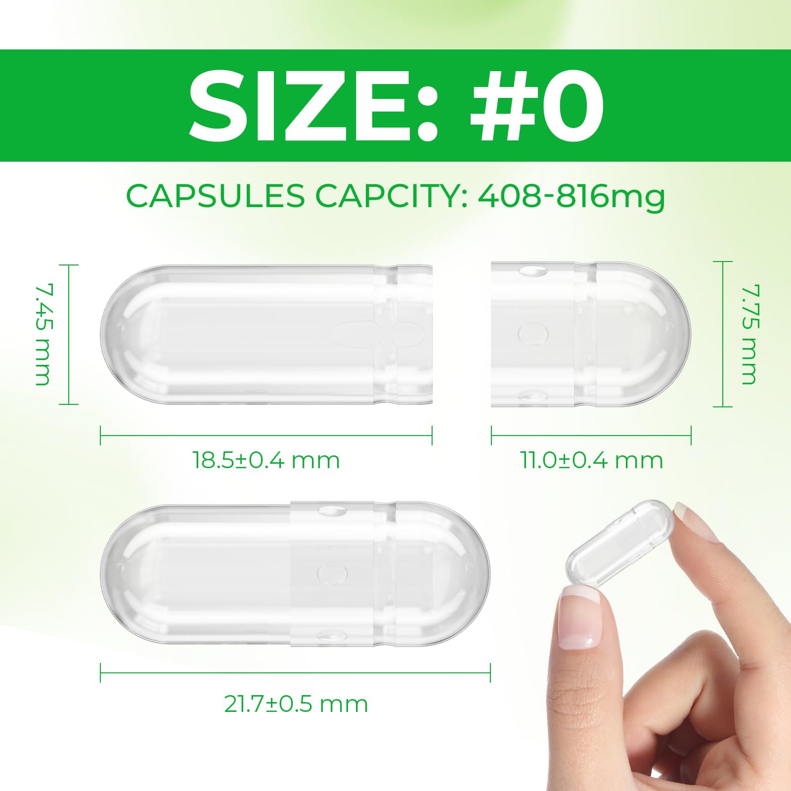 Angtai JN Size 0 Capsules Empty Vegan Plant Based Clear (100 Count) Gluten Free, Non-GMO, Halal Certified Pill Caps Filling Kit with 2 Spoons for Vegetarian DIY Your Own Supplements - dailyvitalstore
