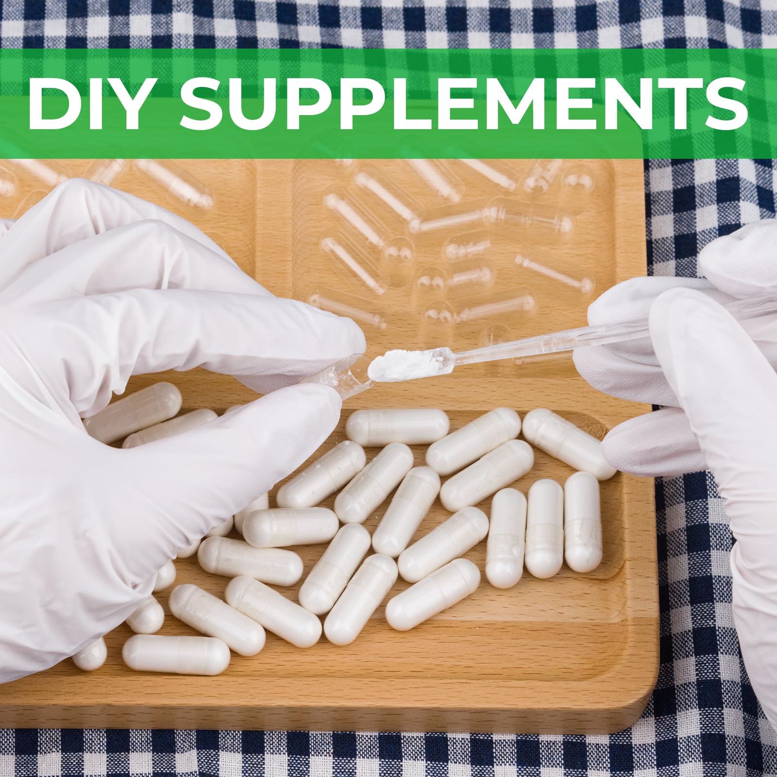 Angtai JN Size 0 Capsules Empty Vegan Plant Based Clear (100 Count) Gluten Free, Non-GMO, Halal Certified Pill Caps Filling Kit with 2 Spoons for Vegetarian DIY Your Own Supplements - dailyvitalstore