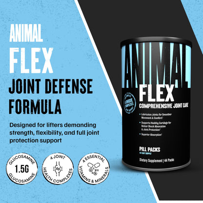 Animal Flex - Glucosamine Chondroitin Joint Supplement for Women and Men Discomfort with Turmeric, MSM, Boswellia for Cartilage, Joint Health, Muscles, Back, Knees, Shoulder, and Hip, 44 Packs - dailyvitalstore