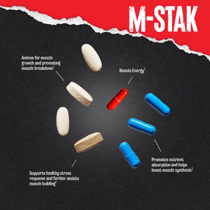 Animal M-Stak - Muscle Builder and Anabolic Mass Gainer Supplement for Bodybuilding - Lean Muscle Growth, Amino Complex and Pre Workout Energy, 21 Packs - dailyvitalstore