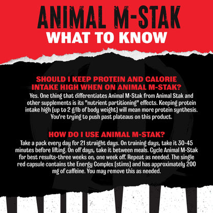 Animal M-Stak - Muscle Builder and Anabolic Mass Gainer Supplement for Bodybuilding - Lean Muscle Growth, Amino Complex and Pre Workout Energy, 21 Packs - dailyvitalstore