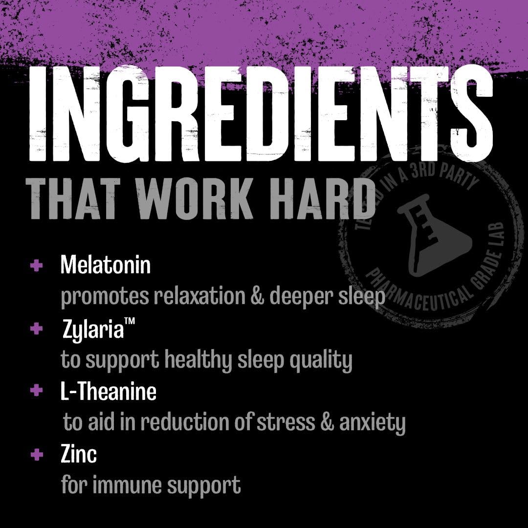 Animal PM - Sleep Aid for Adults Non-Habit Forming Relaxation Enhancer and Mood Support with Melatonin, L-Theanine, Zylaria, Zinc, Magnesium, Vitamin B6, GABA - dailyvitalstore