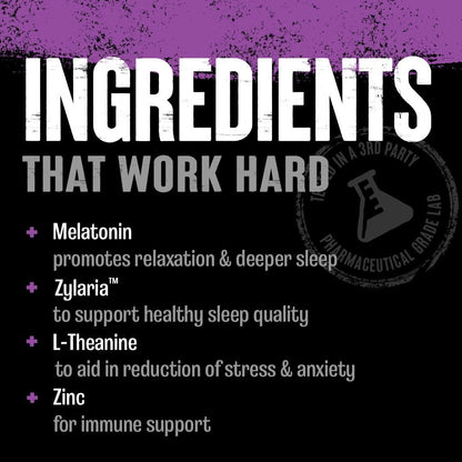 Animal PM - Sleep Aid for Adults Non-Habit Forming Relaxation Enhancer and Mood Support with Melatonin, L-Theanine, Zylaria, Zinc, Magnesium, Vitamin B6, GABA - dailyvitalstore