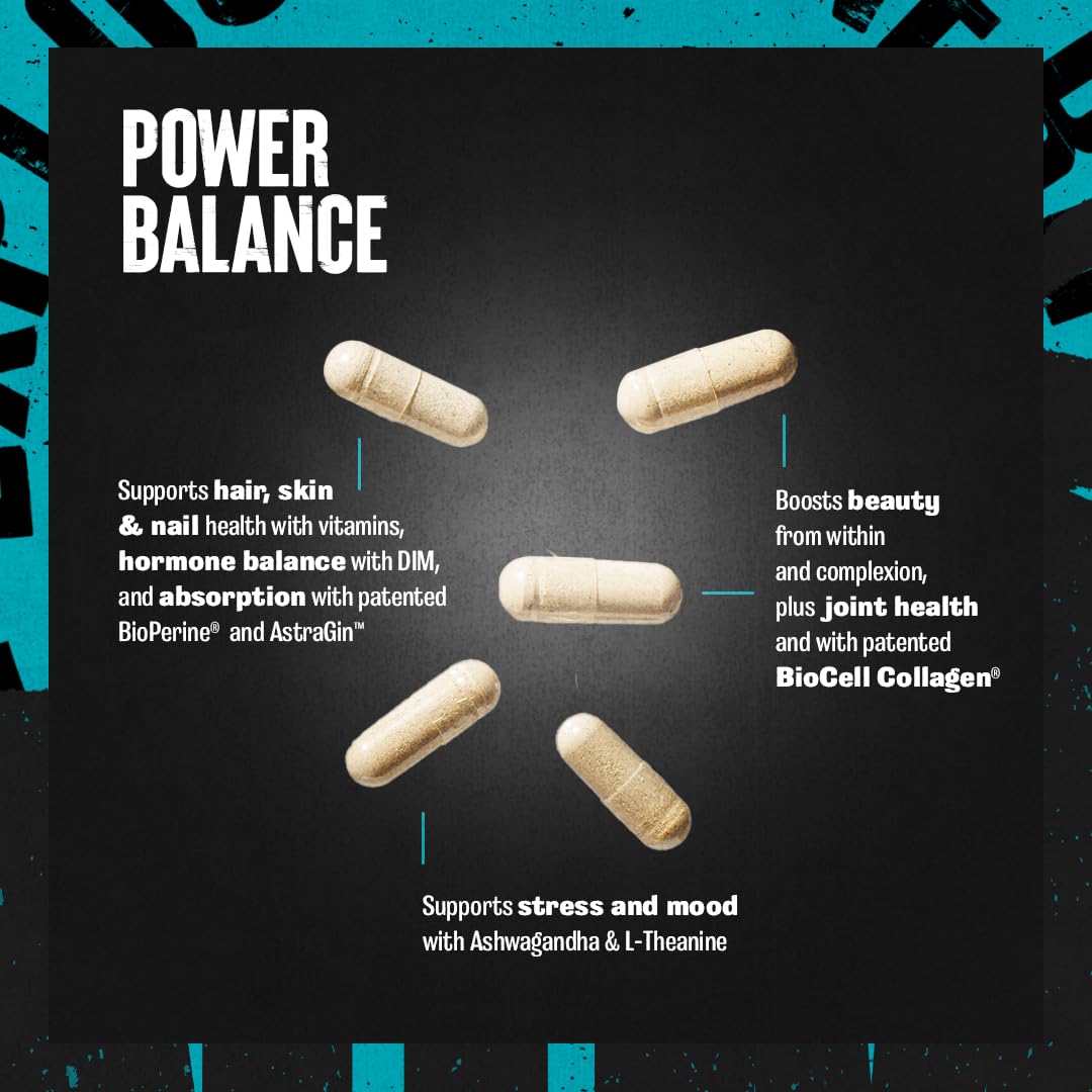 Animal Power Balance – Women's Alpha F Comprehensive Formula – Supports Hormonal Balance, Complexion, Hair, Nails, Mood and Stress, Intestinal Health, & Bone and Joint Health – 30 Packs - dailyvitalstore