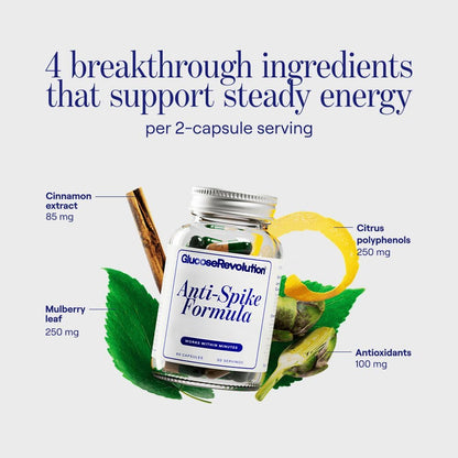 Anti-Spike Formula by The Glucose Goddess - Supports Healthy Blood Sugar Levels Already Within Normal Range, Vegan, Gluten-Free, 60 Capsules (30-Day Supply) - dailyvitalstore