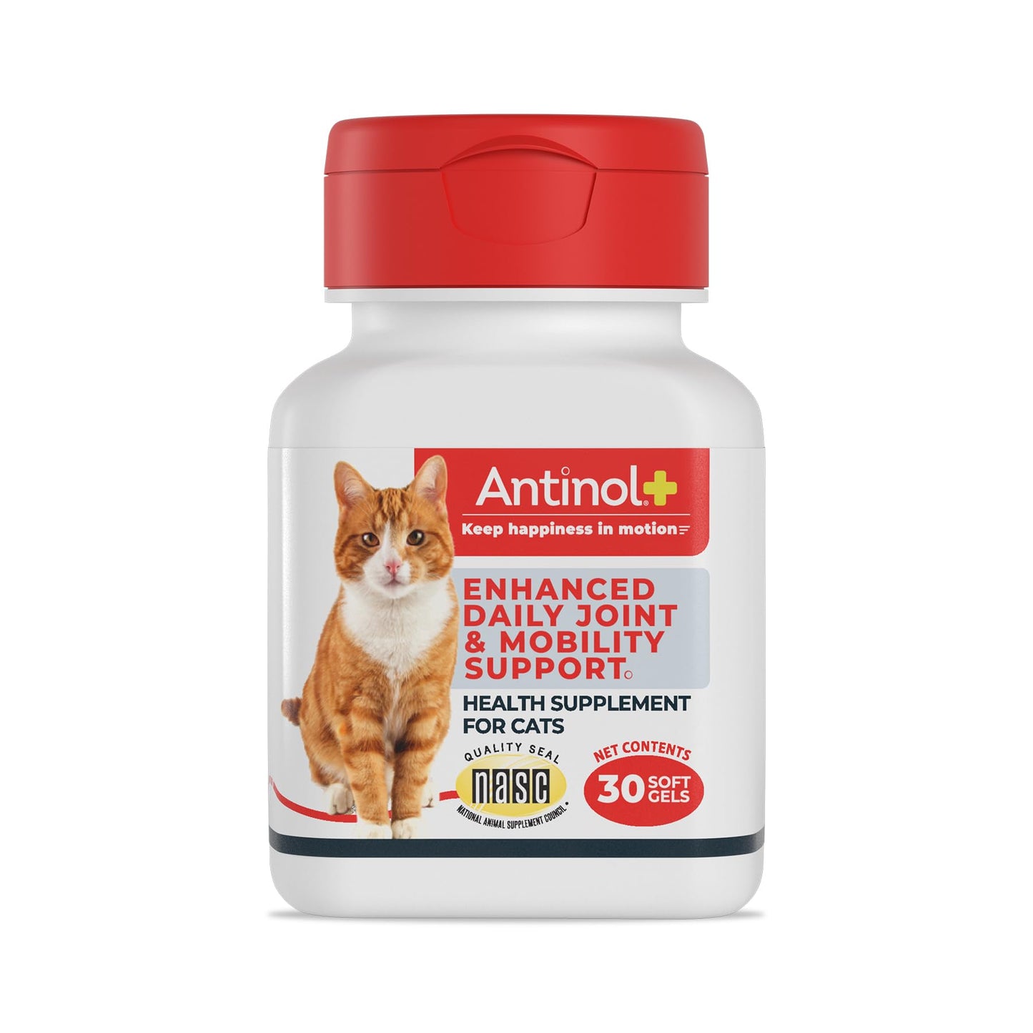 Antinol Plus, Mobility, Hip, and Joint Supplement for Cats, Green-Lipped Mussels and Krill Oil - Cat Joint Supplement, 30 Soft Gels - dailyvitalstore
