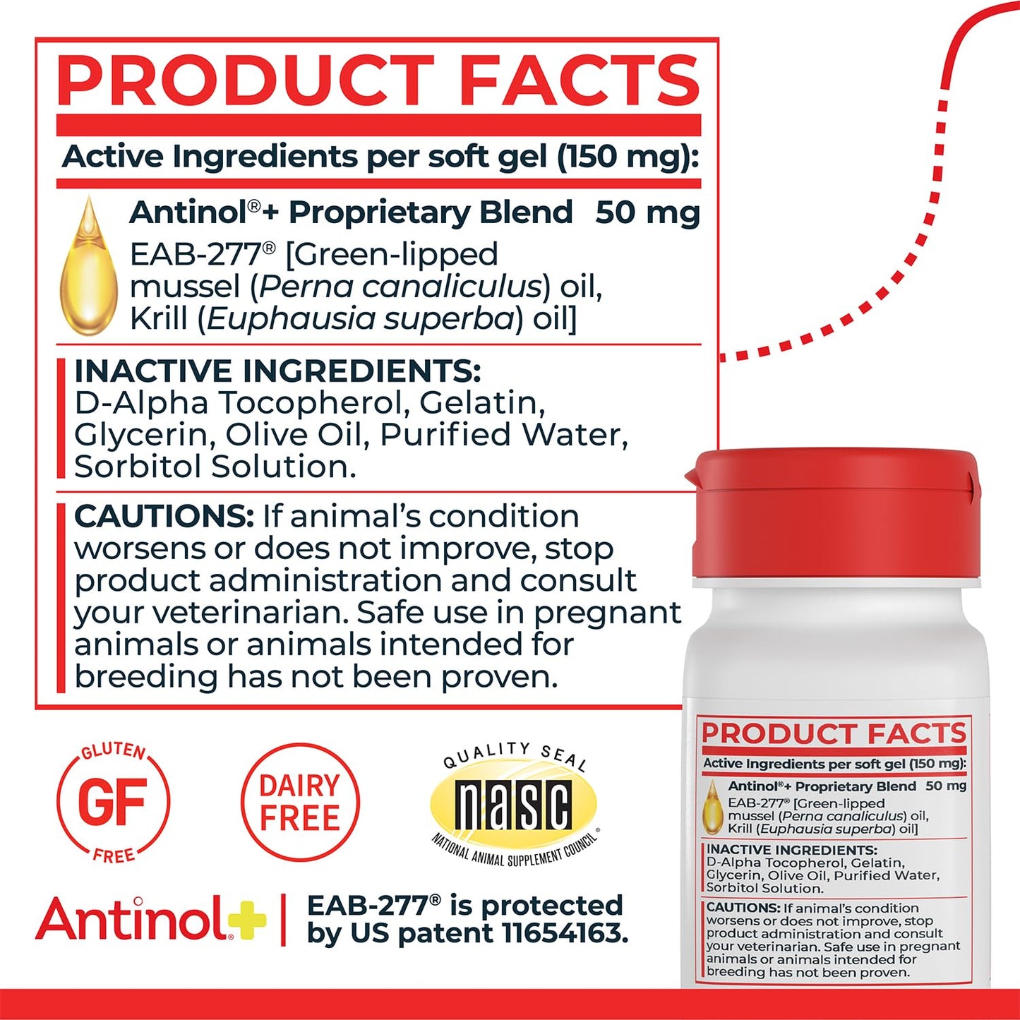 Antinol Plus, Mobility, Hip, and Joint Supplement for Dogs, Green-Lipped Mussels and Krill Oil - Dog Joint Supplement, Better and Faster Than Glucosamine and Chondroitin, 120 Soft Gels - dailyvitalstore
