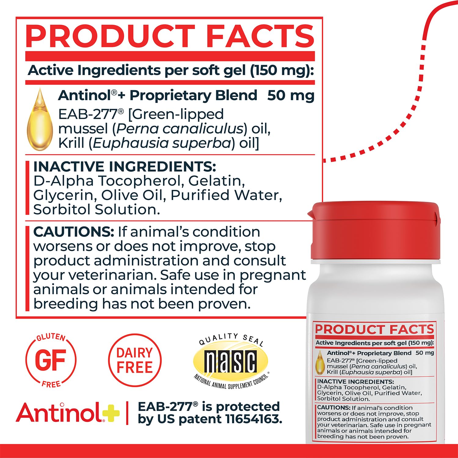 Antinol Plus, Mobility, Hip, and Joint Supplement for Dogs, Green-Lipped Mussels and Krill Oil - Dog Joint Supplement, Better and Faster Than Glucosamine and Chondroitin, 120 Soft Gels - dailyvitalstore