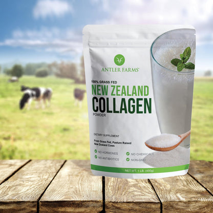 Antler Farms - 100% Pure New Zealand Collagen Powder from Grass Fed Cows, Unflavored, 1 lb - Hydrolyzed Cold Water Soluble Peptides, Keto Friendly, Bioavailable, Quick Dissolving - dailyvitalstore