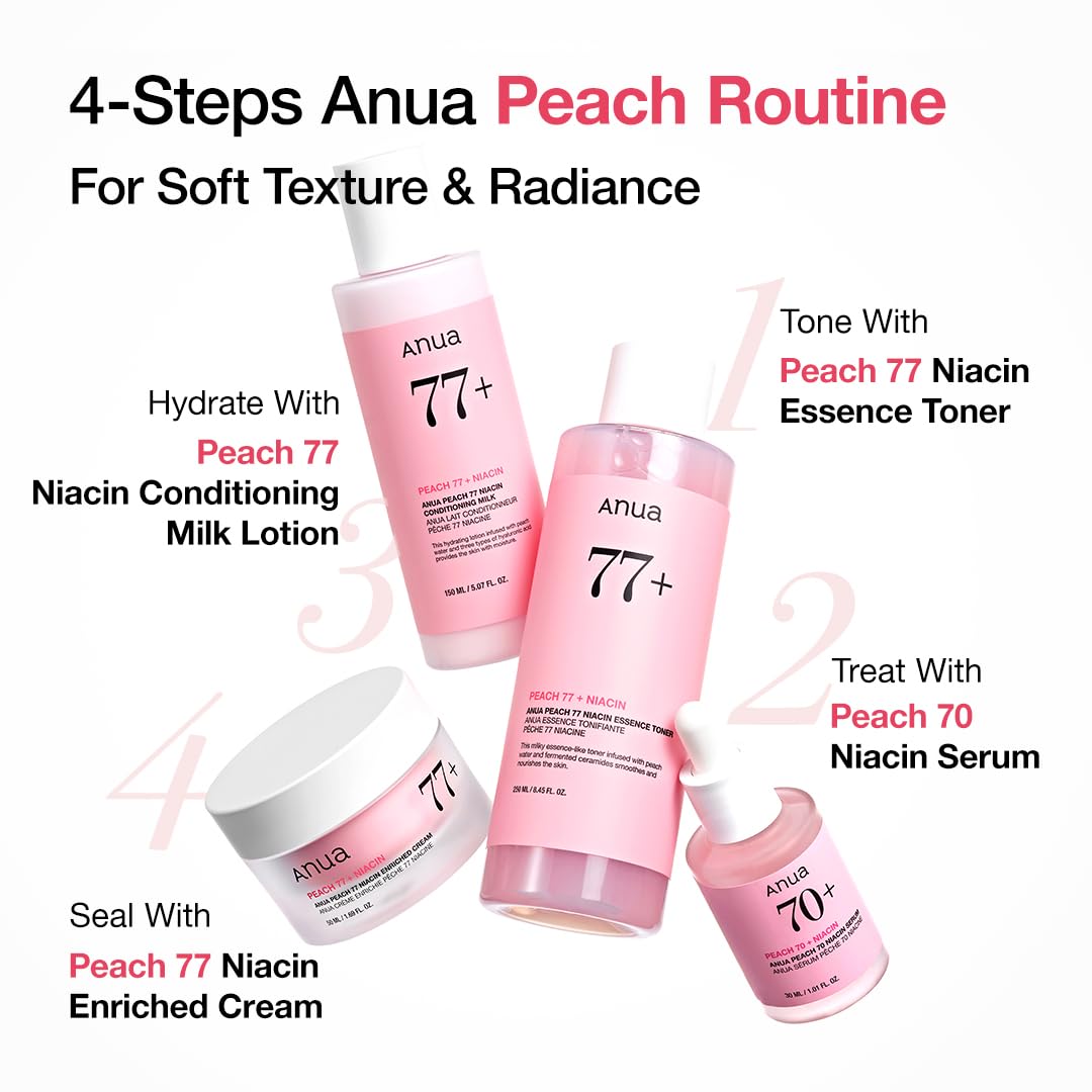Anua Peach 77 Niacin Essence Toner, Gentle Exfoliating & Radiant Facial Essence, Hydrating & Soothing Toner, Niacinamide, Ceramide, Panthenol - dailyvitalstore