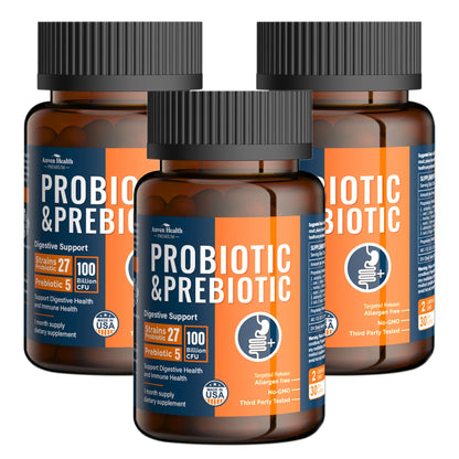 Anven Health 100 Billion Probiotics for Men and Women 27 Strains 5 Organic Prebiotics for Gut Digestive & Immune Health, Supports Diarrhea Gas Bloating - dailyvitalstore