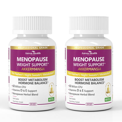 Anven Health Menopause Supplements for Women 60 Billion with Akkermansia Probiotic & Prebiotic, Vitamin D & E for Hormone Balance, Metabolism, Gut Health, Hot Flashes - Non-GMO | 120 Caps - dailyvitalstore