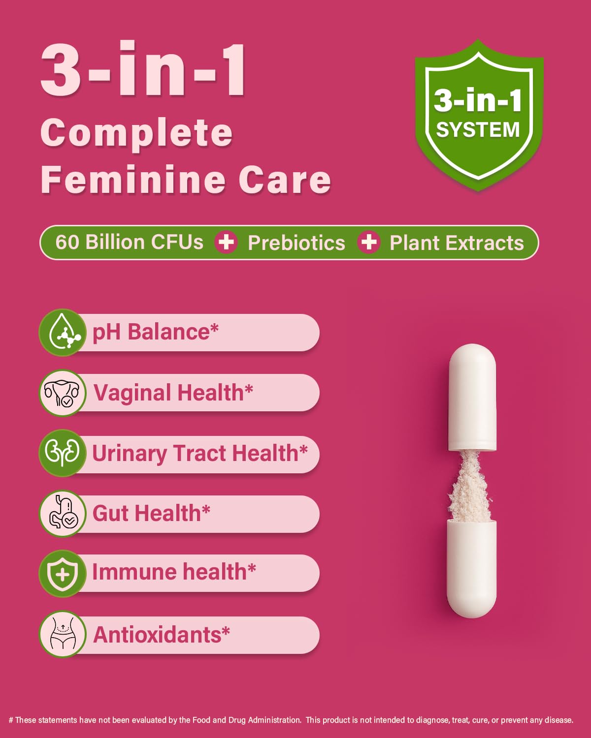 Anven Health Probiotics and Prebiotics for Women pH Balance & Digestion - 60 Billion Vaginal Probiotic with Cranberry & D-Mannose for Gut, Urinary, Immune Health, - dailyvitalstore