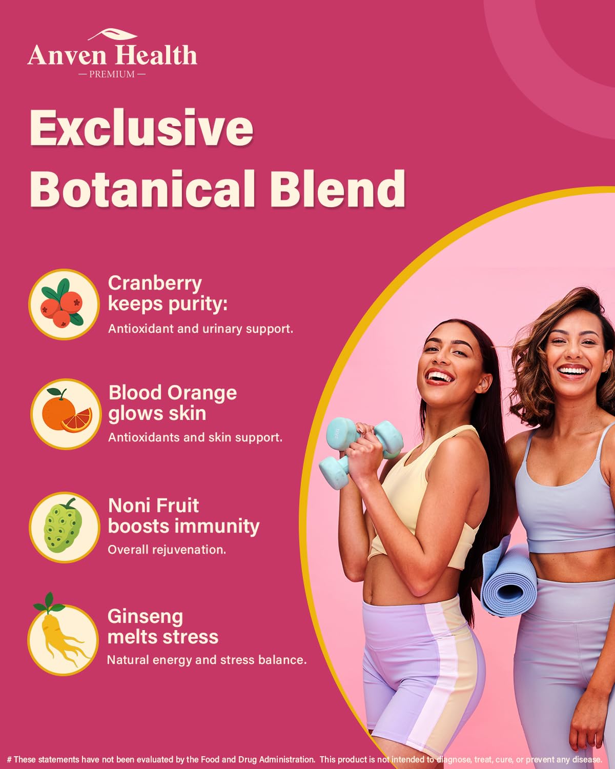 Anven Health Probiotics and Prebiotics for Women pH Balance & Digestion - 60 Billion Vaginal Probiotic with Cranberry & D-Mannose for Gut, Urinary, Immune Health, - dailyvitalstore