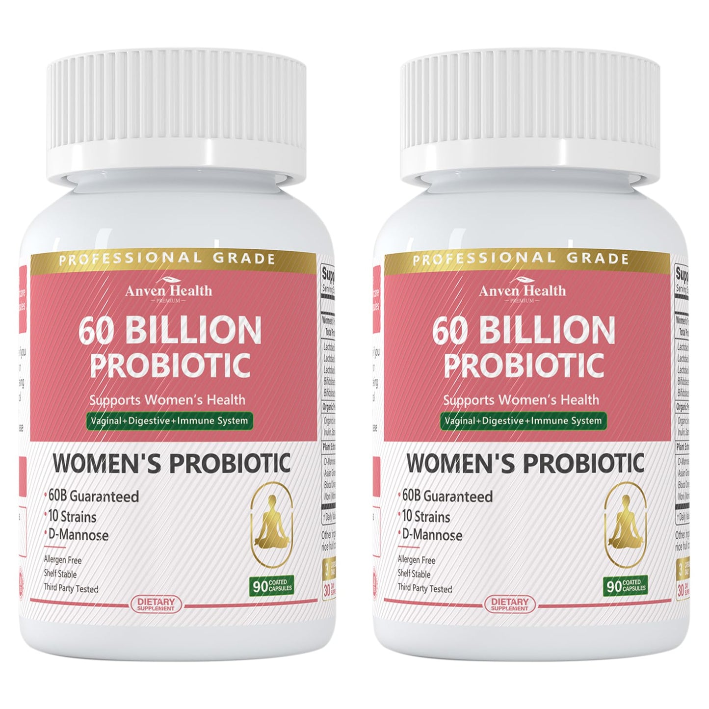 Anven Health Probiotics and Prebiotics for Women pH Balance & Digestion - 60 Billion Vaginal Probiotic with Cranberry & D-Mannose for Gut, Urinary, Immune Health, - dailyvitalstore