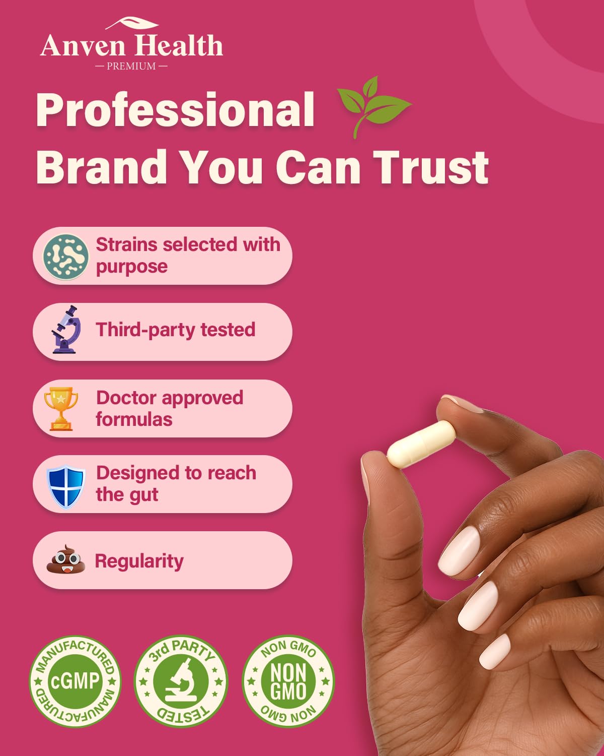Anven Health Probiotics and Prebiotics for Women pH Balance & Digestion - 60 Billion Vaginal Probiotic with Cranberry & D-Mannose for Gut, Urinary, Immune Health, - dailyvitalstore