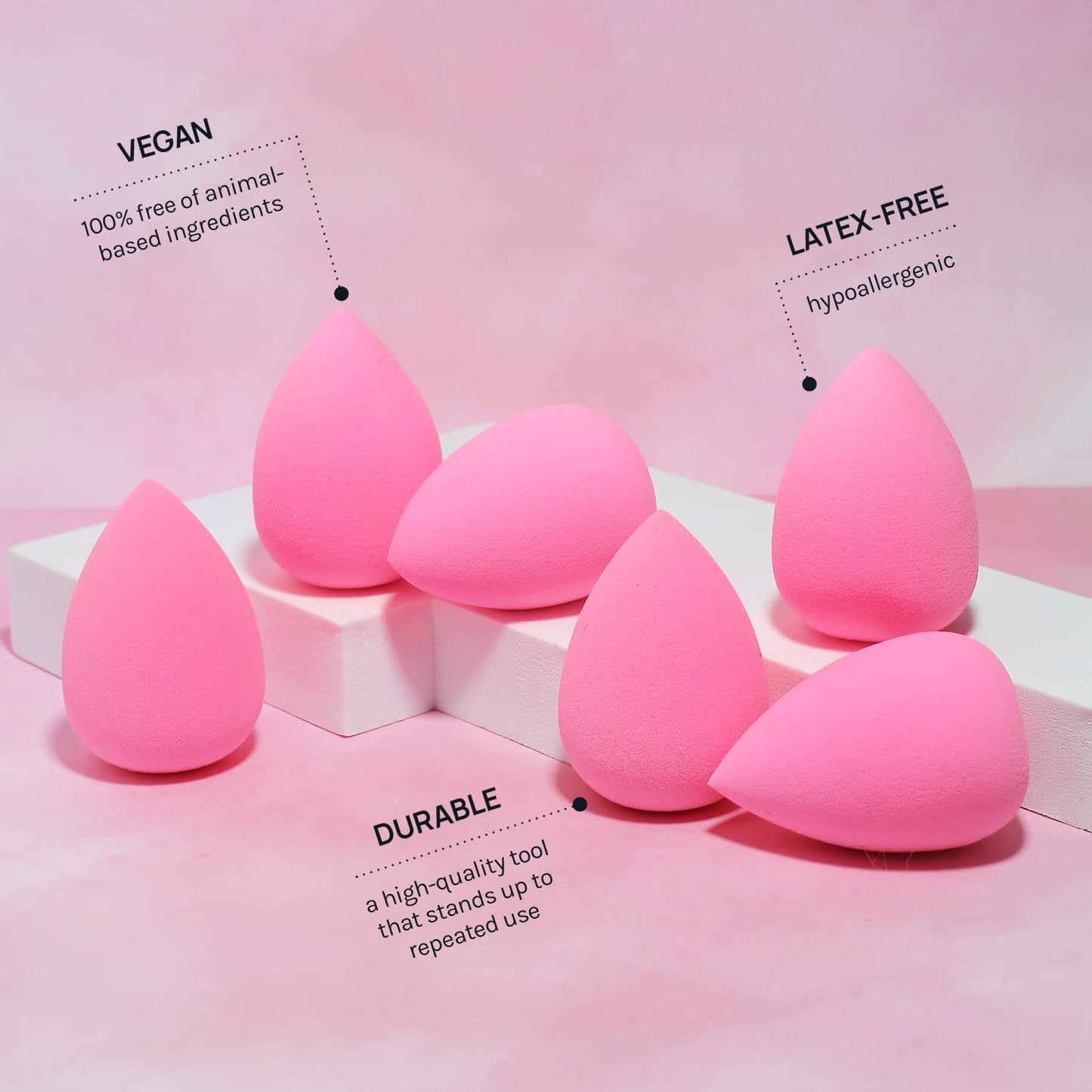 AOA Studio Collection makeup Sponge Set Latex Free and High-definition Set of 6 makeup Wonder blender For Powder Cream and Liquid, Super Soft Wonder Beauty Cosmetic - dailyvitalstore