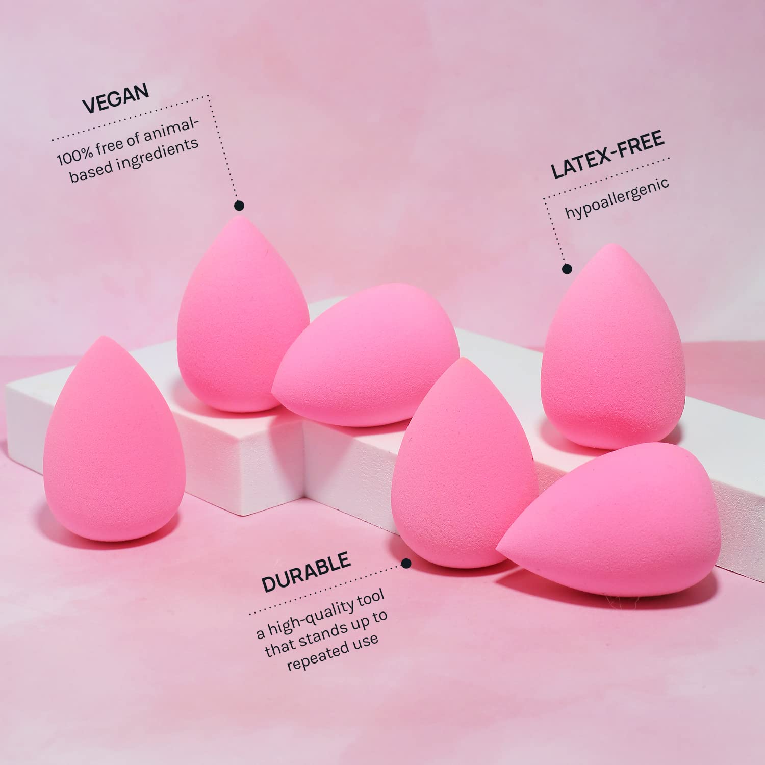 AOA Studio Collection makeup Sponge Set Latex Free and High-definition Set of 6 makeup Wonder blender For Powder Cream and Liquid, Super Soft Wonder Beauty Cosmetic - dailyvitalstore