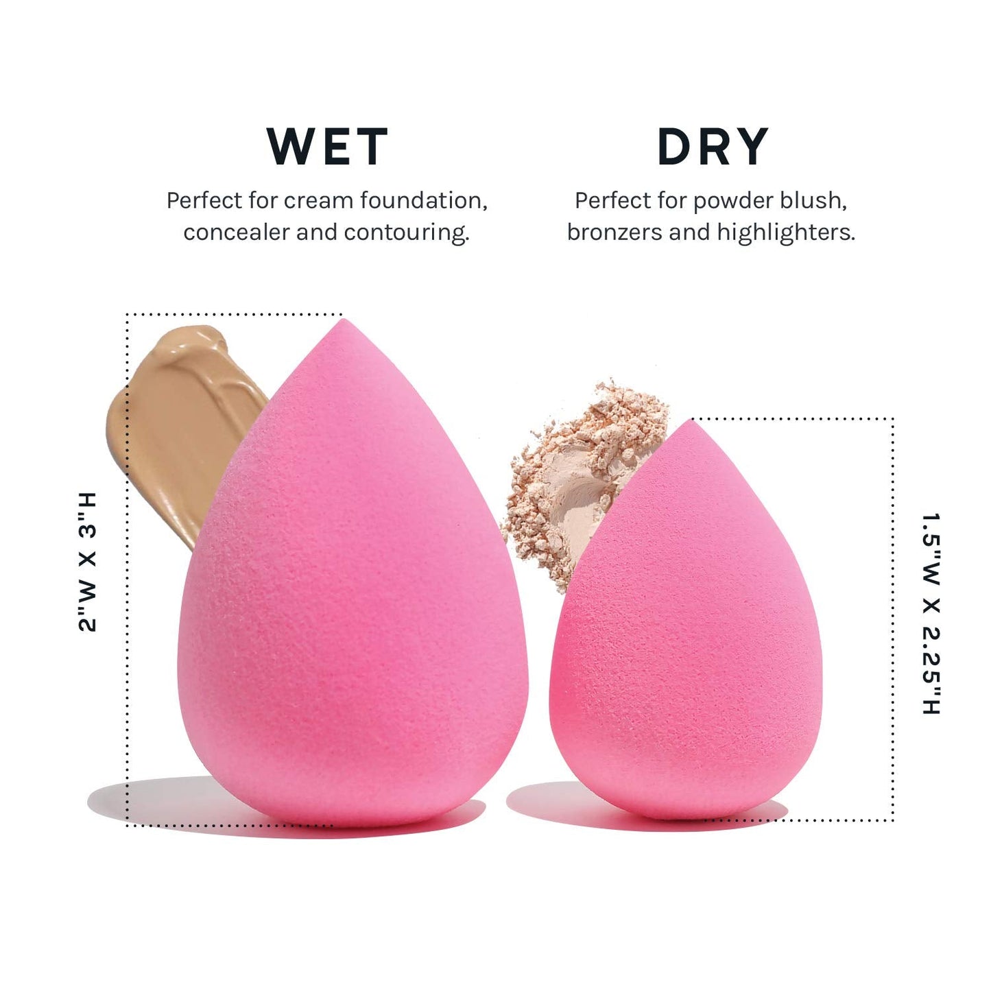 AOA Studio Collection makeup Sponge Set Latex Free and High-definition Set of 6 makeup Wonder blender For Powder Cream and Liquid, Super Soft Wonder Beauty Cosmetic - dailyvitalstore