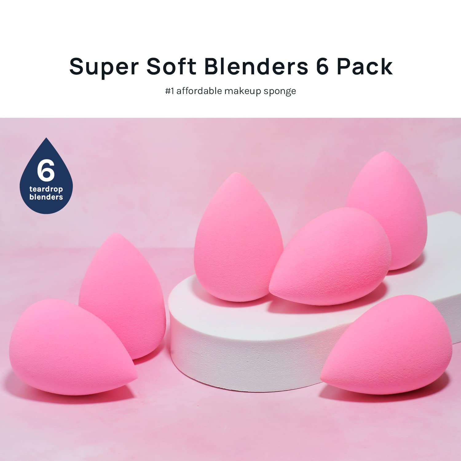 AOA Studio Collection makeup Sponge Set Latex Free and High-definition Set of 6 makeup Wonder blender For Powder Cream and Liquid, Super Soft Wonder Beauty Cosmetic - dailyvitalstore