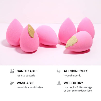 AOA Studio Collection makeup Sponge Set Latex Free and High-definition Set of 6 makeup Wonder blender For Powder Cream and Liquid, Super Soft Wonder Beauty Cosmetic - dailyvitalstore