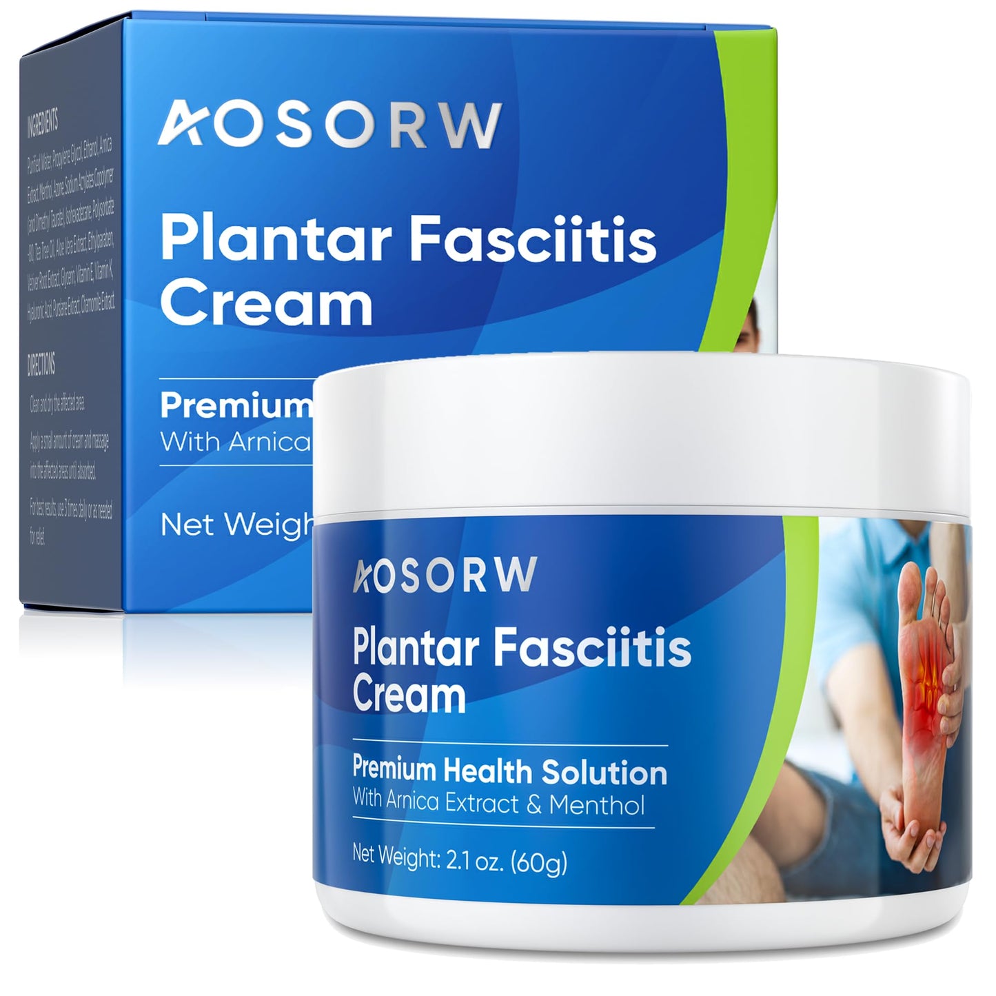 AOSORW Plantar Fasciitis Relief Cream - Natural Herbal Formula for Foot, Heel Spur, Ankle, Leg & Hand Discomfort - Premium Health Care Products - 60g (Pack of 1) - dailyvitalstore