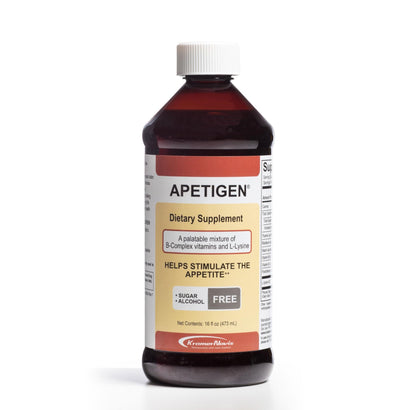 Apetigen Appetite Stimulant for Kids & Adults – Vitamin B-Complex with L-Lysine Liquid – Sugar Free Weight Gain Supplement for Picky Eaters – Caramel Flavor, 16oz - dailyvitalstore