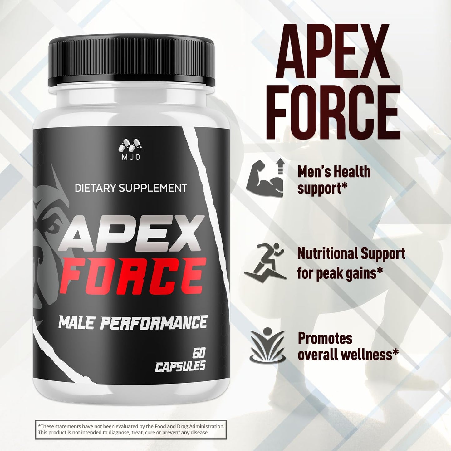 Apex Force Capsules, Official ApexForce Supplement Pills with All Natural Ingredients, Apex Force Maximum Strength Support with Premium Vitamins for Advanced Health & Overall Wellness (60 Capsules) - dailyvitalstore