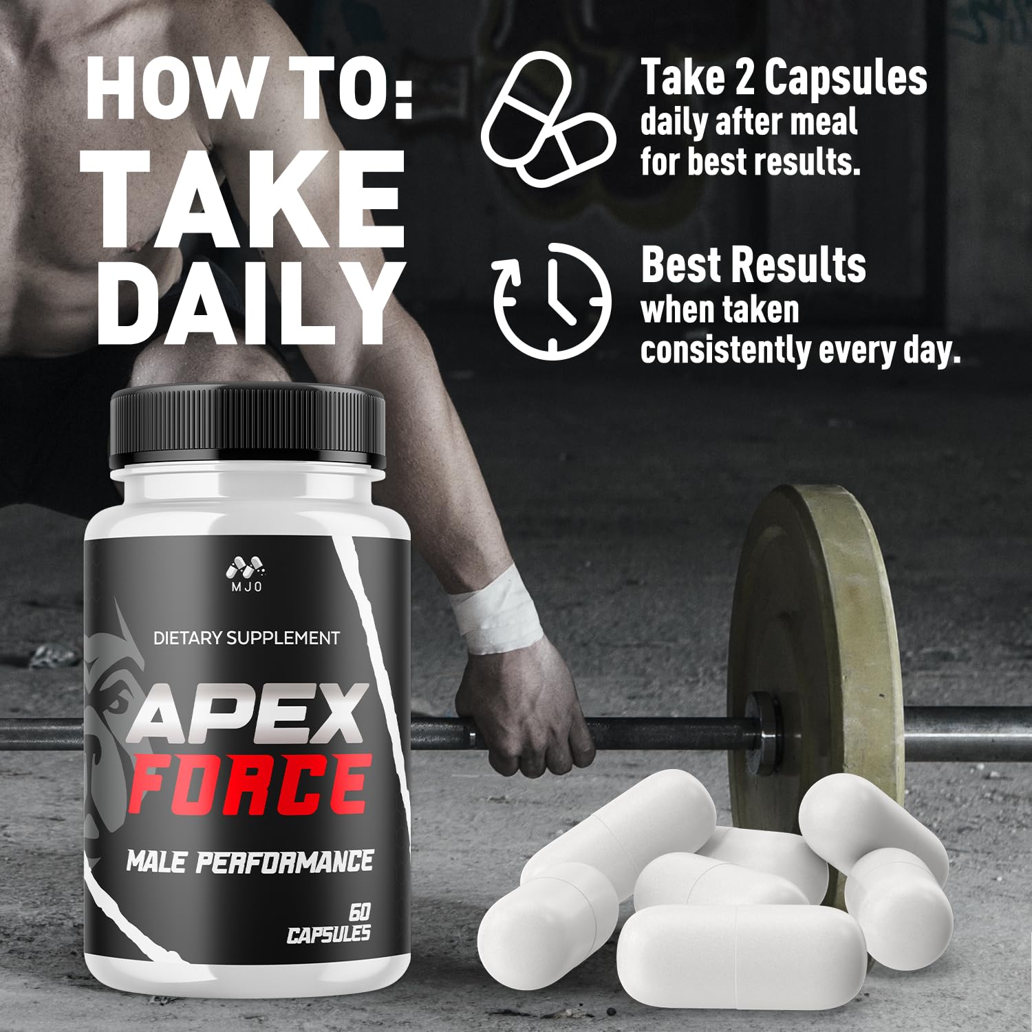 Apex Force Capsules, Official ApexForce Supplement Pills with All Natural Ingredients, Apex Force Maximum Strength Support with Premium Vitamins for Advanced Health & Overall Wellness (60 Capsules) - dailyvitalstore