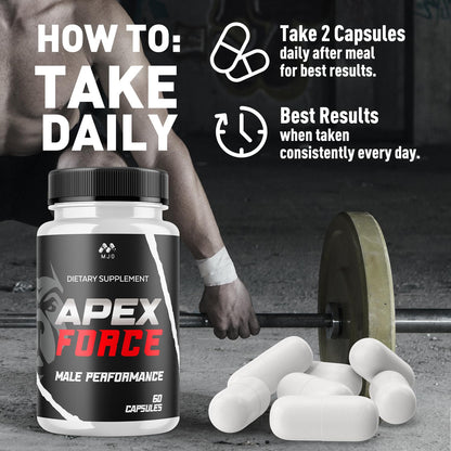 Apex Force Capsules, Official ApexForce Supplement Pills with All Natural Ingredients, Apex Force Maximum Strength Support with Premium Vitamins for Advanced Health & Overall Wellness (60 Capsules) - dailyvitalstore