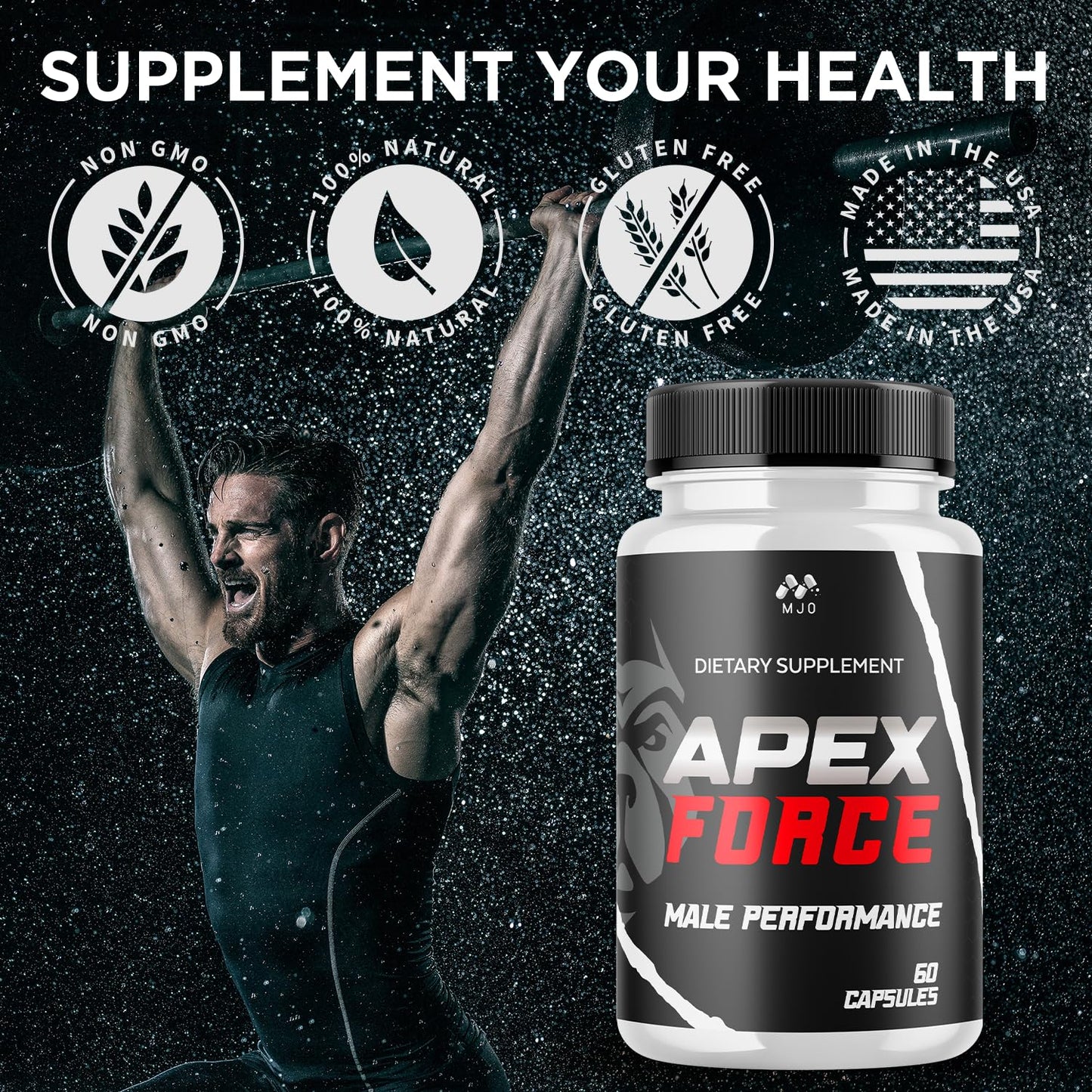 Apex Force Capsules, Official ApexForce Supplement Pills with All Natural Ingredients, Apex Force Maximum Strength Support with Premium Vitamins for Advanced Health & Overall Wellness (60 Capsules) - dailyvitalstore