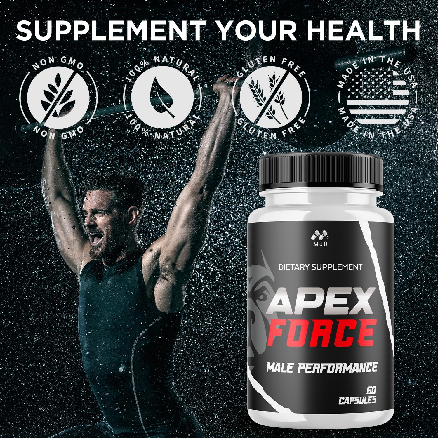 Apex Force Capsules, Official ApexForce Supplement Pills with All Natural Ingredients, Apex Force Maximum Strength Support with Premium Vitamins for Advanced Health & Overall Wellness (60 Capsules) - dailyvitalstore