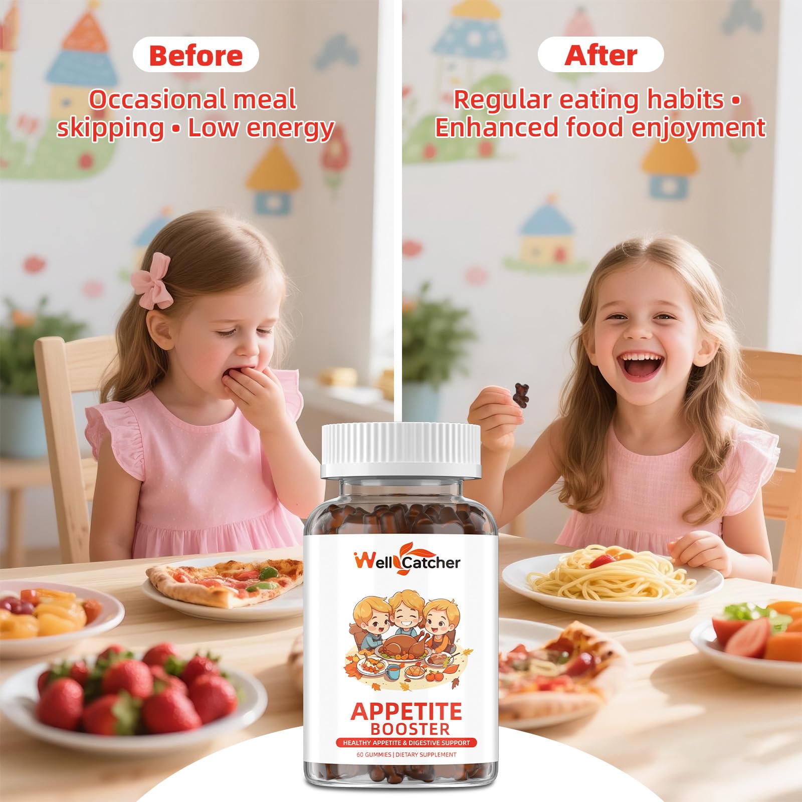 Appetite Booster Gummies for Kids Adults: Appetite Support Supplement with Bromelain Hawthorn Zinc Vitamin B12 for Healthy Digestive & Nutritional Balance, Sugar Free Mixed Fruit Flavor Vegan 30 Days - dailyvitalstore