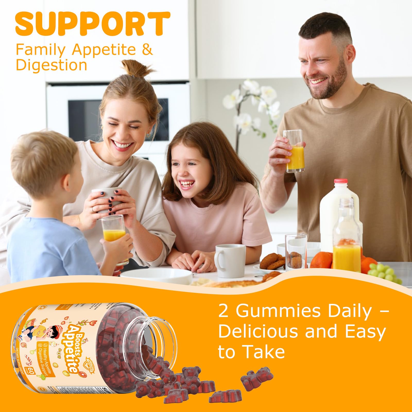 Appetite Booster Gummies for Kids Adults – Natural Blend of Hawthorn Zinc Carrot Supports Digestion Helps Increase Appetite, Promotes Healthy Eating Habits for Picky Eaters (Mixed Fruit Flavor) - dailyvitalstore