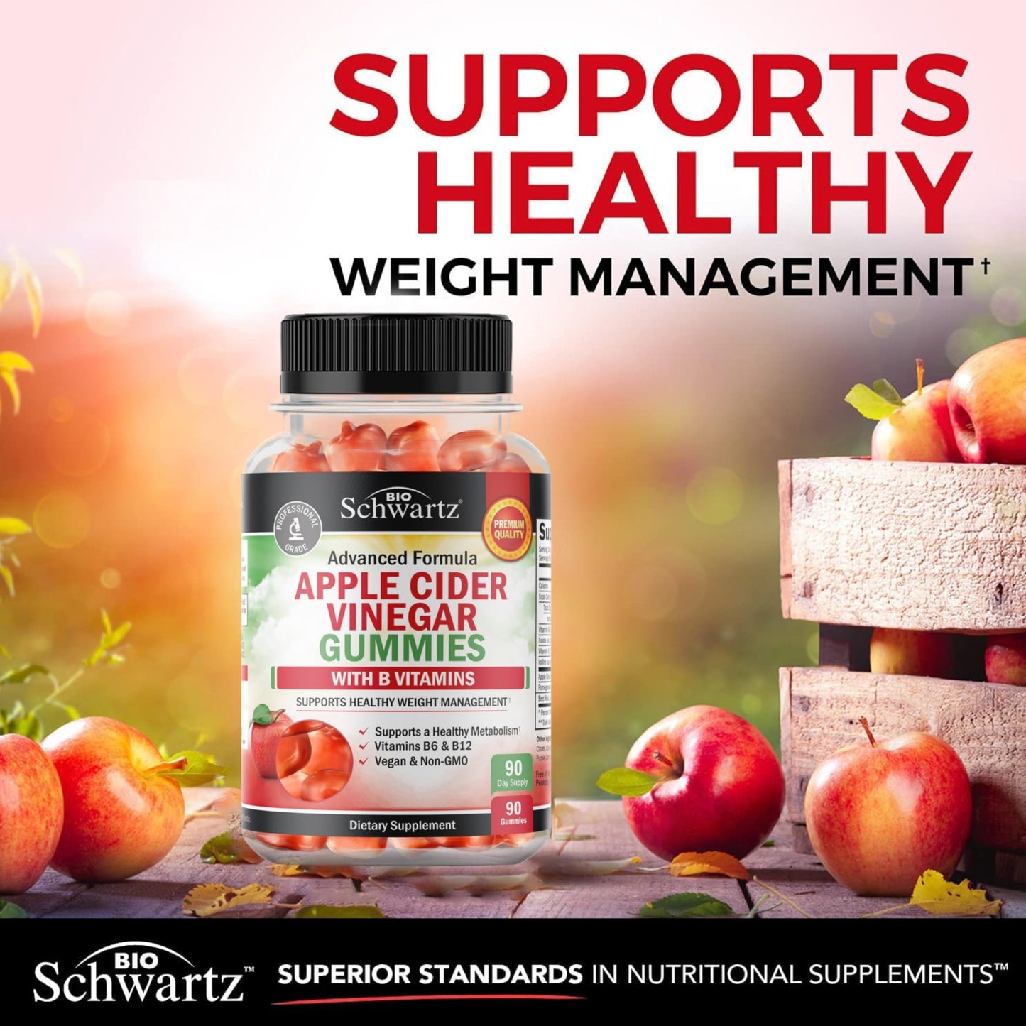 Apple Cider Vinegar Gummies - ACV Gummies with The Mother for Women & Men - Energy Boost Bloat Digestive & Immune Support - Vitamin B12 B6 B 9 Folic Acid - dailyvitalstore