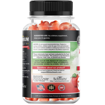 Apple Cider Vinegar Gummies - ACV Gummies with The Mother for Women & Men - Energy Boost Bloat Digestive & Immune Support - Vitamin B12 B6 B 9 Folic Acid - dailyvitalstore