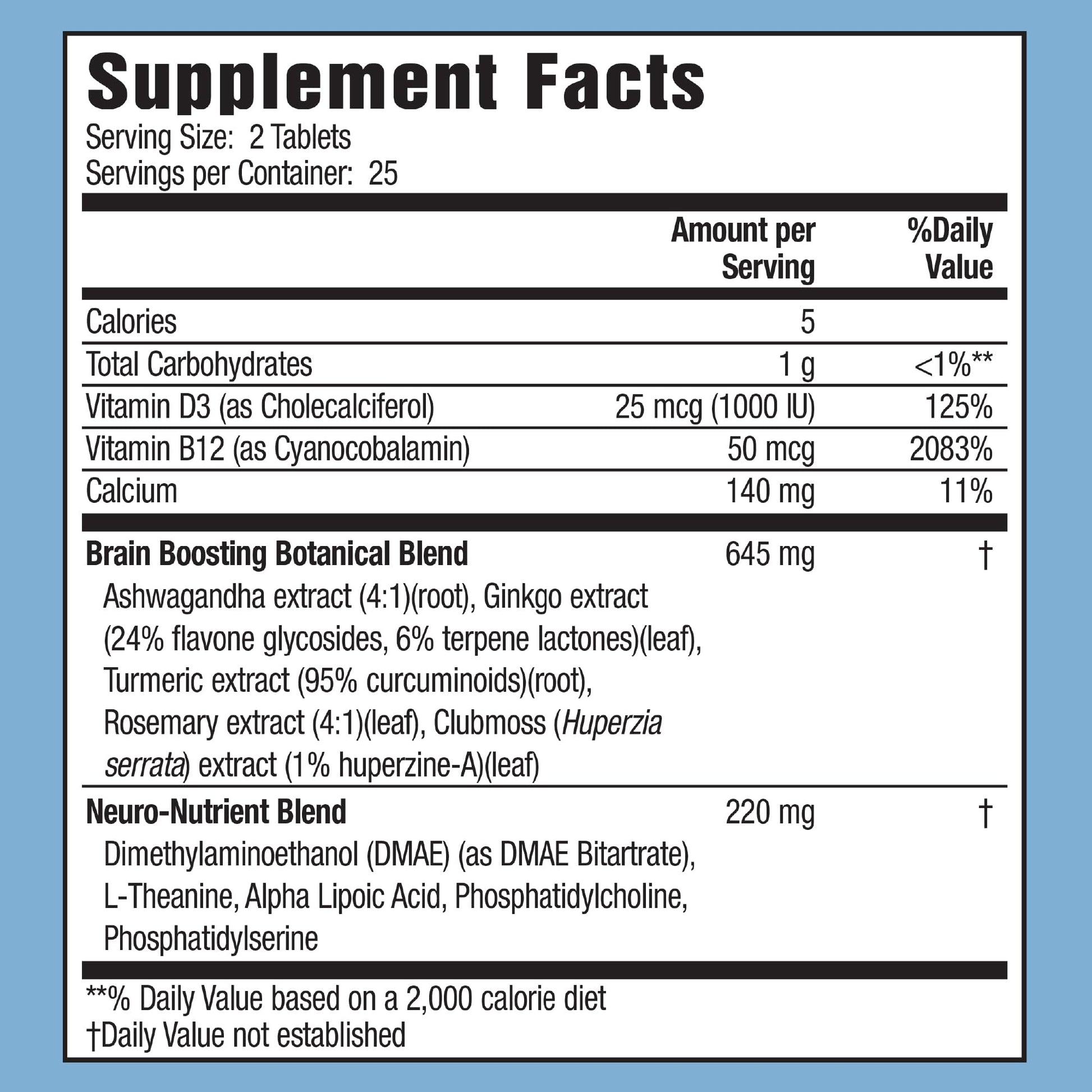 Applied Nutrition Healthy Brain All-Day Focus - 50 Tablets - Powerful 3-in-1 Brain Booster with Turmeric Extract - 25 Servings - dailyvitalstore